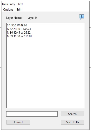 Entering Metes and Bounds Calls